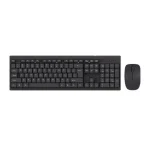 کیبورد و ماوس میکوس مدل KB-C019 با اتصال بی‌سیم 2.4GHz، دانگل USB مشترک، کیبورد 110 کلیدی و طراحی ارگونومیک. ✅ مناسب اداره و خانه، عمر باتری بالا، ابعاد 520x140x40 مم.