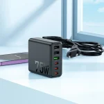 ایستگاه شارژ C133A Earl با توان 75 وات – PD 45W + QC3.0 برای مک‌بوک و گوشی