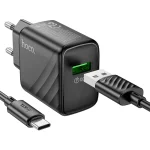 شارژر دیواری CS21A Rich با فناوری QC3.0 و کابل اورپا – شارژ سریع برای آیفون و اندروید