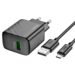 شارژر دیواری CS21A Rich با فناوری QC3.0 و کابل اورپا – شارژ سریع برای آیفون و اندروید