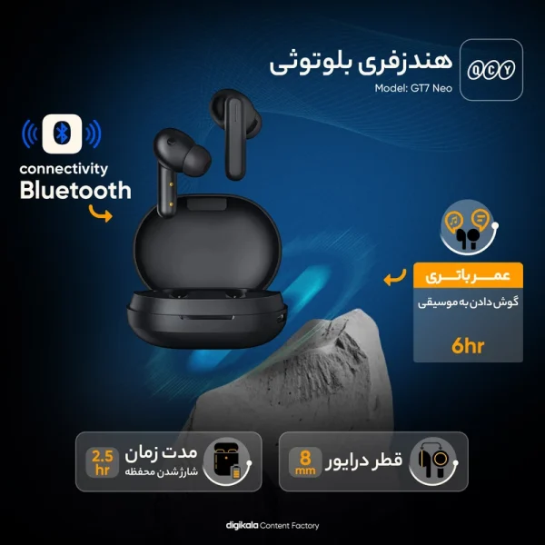 هدفون بلوتوثی هیلوو GT7 Neo | بلوتوث 5.2، کاهش نویز تماس هوش مصنوعی و کم‌وزن 3.9 گرمی