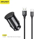 شارژر فندکی اوی مدل C826T با توان 38 وات و نمایشگر دیجیتال ولتاژ ماشین