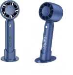 فن دستی coku T-10 با 3 سرعت، پایه مغناطیسی، شارژ USB و طراحی شیک. برق‌کش نیست، بسیار بی‌صدا، ایده‌آل برای مسافرت، آرایش و هدیه! رنگ‌های آبی، صورتی، سفید.