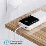 خرید پاوربانک جووی JP-312 با ظرفیت 20000 میلی‌آمپر، شارژ سریع QC 3.0، 3 خروجی (2USB-A + USB-C)، صفحه نمایش LED و بدنه فلزی. مناسب برای سفر، اردو و استفاده روزمره. گارانتی اصالت.