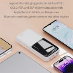 خرید پاوربانک جووی JP-312 با ظرفیت 20000 میلی‌آمپر، شارژ سریع QC 3.0، 3 خروجی (2USB-A + USB-C)، صفحه نمایش LED و بدنه فلزی. مناسب برای سفر، اردو و استفاده روزمره. گارانتی اصالت.
