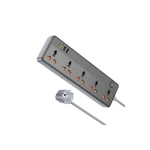 چندراهی برق بروفون BAC5A با 5 پریز، خروجی USB-C 20W، 3 پورت USB-A و محافظ ولتاژ. توان 2500 وات، کابل 1.5 متری، سازگار با پریز ایران. ایده‌آل برای خانه و دفتر.