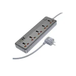 چندراهی برق بروفون BAC5A با 5 پریز، خروجی USB-C 20W، 3 پورت USB-A و محافظ ولتاژ. توان 2500 وات، کابل 1.5 متری، سازگار با پریز ایران. ایده‌آل برای خانه و دفتر.