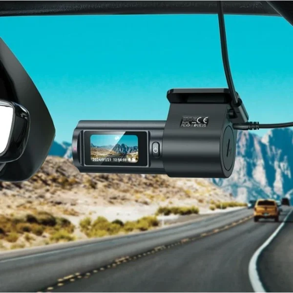 دوربین داشبورد هوکو مدل DV8 — ضبط دو کاناله (جلو 2K + عقب 720p)، لنز 140°، دید در شب Starlight، WiFi، خازن ایمن، صفحه‌نمایش 2.47 اینچ، پشتیبانی از کارت 128GB، زبان فارسی. گارانتی اصل.