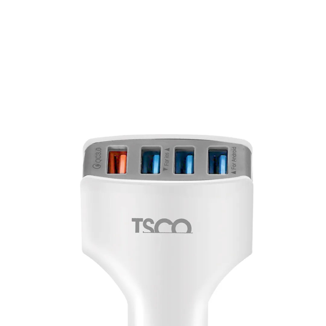 شارژر فندکی تسکو مدل TCG20 2 شارژر فندکی تسکو TCG 20 – 4 پورت USB با QC3.0