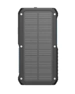 پاوربانک خورشیدی Powerology 27000mAh با شارژ بی‌سیم، چراغ قوه و شارژ خورشیدی. مناسب برای سفر، کمپینگ و شرایط اضطراری.