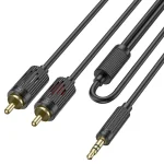 کابل 1 به 2 صدا هوکو UPA28 | 3.5mm به 2 RCA، 1.5 متر، مشکی