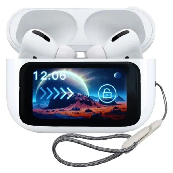 ایرپاد Airpods Pro A12 با صفحه نمایش لمسی، 4 حالت نویزکنسلینگ، ریموت عکاسی و مقاوم در برابر عرق. مناسب برای ورزش، موسیقی و تماس.