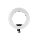 رینگ لایت نایس فوتو FN-480 II Pro با 480 LED، 96 وات، دمای رنگ 3200-5500K، نمایشگر، ریموت، آینه و هولدر. مناسب برای آرایش، عکاسی و استریمینگ.