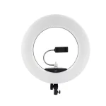 رینگ لایت نایس فوتو FN-480 II Pro با 480 LED، 96 وات، دمای رنگ 3200-5500K، نمایشگر، ریموت، آینه و هولدر. مناسب برای آرایش، عکاسی و استریمینگ.