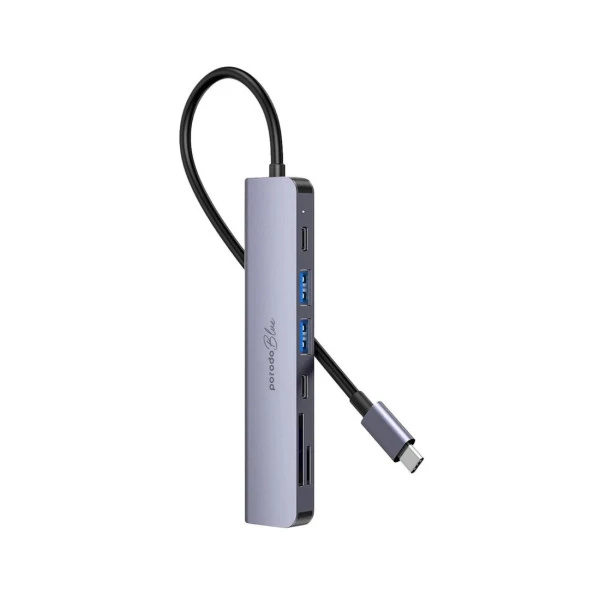 هاب 7 پورت USB-C پرودو مدل PB-71HBC 1 هاب 7 پورت USB-C پرودو PB-71HBC با HDMI، 2x USB-C، کارتخوان SD/microSD و بدنه آلومینیومی. سازگار با مکبوک و لپتاپها.