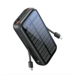 پاوربانک گرین لاین PD20W SOLAR 2 با ظرفیت 20000 میلی‌آمپر، شارژ خورشیدی، کابل داخلی و پشتیبانی از شارژ 5 دستگاه همزمان.