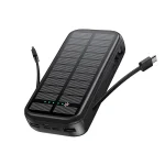 پاوربانک گرین لاین PD20W SOLAR 2 با ظرفیت 20000 میلی‌آمپر، شارژ خورشیدی، کابل داخلی و پشتیبانی از شارژ 5 دستگاه همزمان.