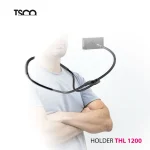 نگهدارنده گوشی موبایل تسکو مدل THL 1200 با قابلیت استفاده روی گردن، ساخته‌شده از ABS، سیلیکون و فوم. مناسب برای گوشی و تبلت 4.7 تا 11 اینچ. آزادی دست و کاهش فشار روی گردن.