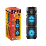 اسپیکر GY-8822 بلوتوثی با میکروفون بی‌سیم، نور رقصان و چرخ برای حمل آسان