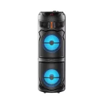 اسپیکر GY-8822 بلوتوثی با میکروفون بی‌سیم، نور رقصان و چرخ برای حمل آسان