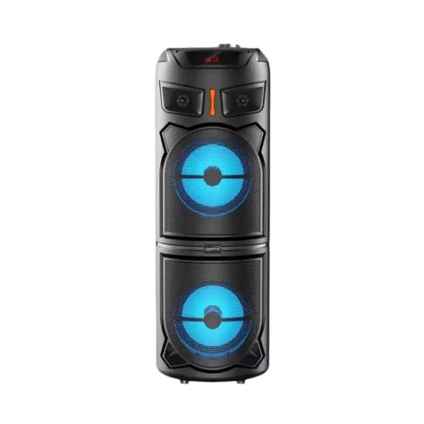 اسپیکر GY-8822 بلوتوثی با میکروفون بی‌سیم، نور رقصان و چرخ برای حمل آسان