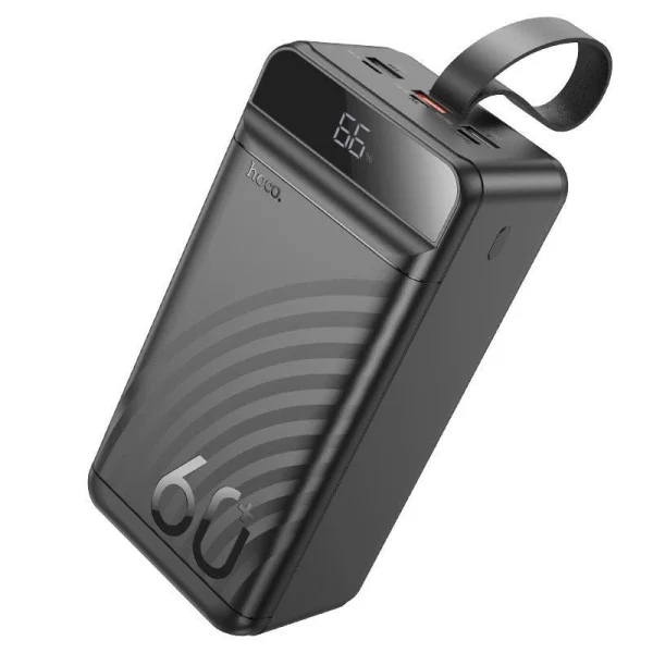 پاوربانک هوکو مدل J123C 60000 میلی‌آمپر با صفحه نمایش LCD و چهار پورت خروجی