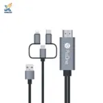 کابل تبدیل HDMI به microUSB / USB-C / لایتنینگ پرووان مدل PCH70